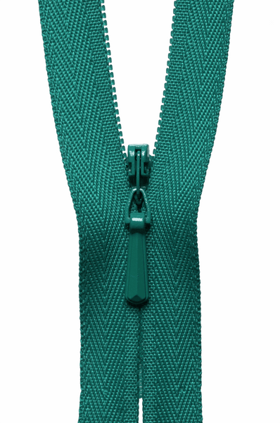 YKK concealed zip. jade 023. various sizes. Fabric Focus