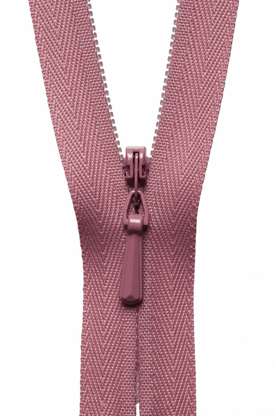 YKK concealed zip. dusky pink 070. various sizes. Fabric Focus