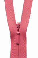 YKK concealed zip. coral pink 338. various sizes. Fabric Focus