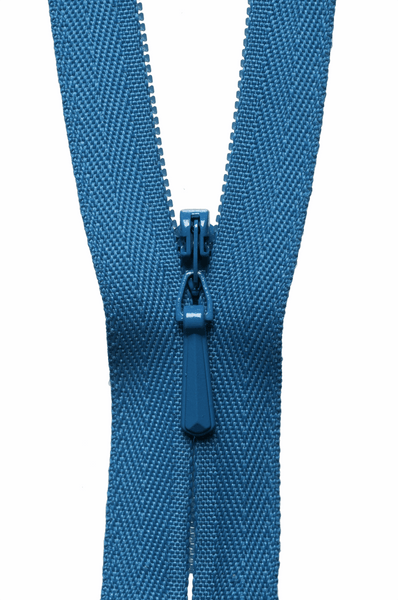 YKK concealed zip. saxe blue 557. various sizes. Fabric Focus