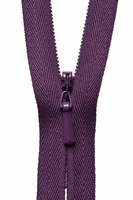 YKK concealed zip. damson 863. various sizes. Fabric Focus