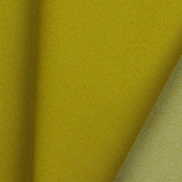 Mid-weight polyester cotton mix denim with a hint of stretch. Available in numerous fashion shades including this fashion-forward ochre and ideal for clothing, bag making and lighter furnishing applications. Available to buy in half metre increments.