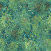 Stonehenge cotton fabric of green and tan marble effect print. Available to buy in store and online at Fabric Focus Edinburgh.