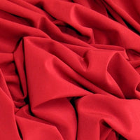 Ritual polyester jersey. scarlet red. fabric focus