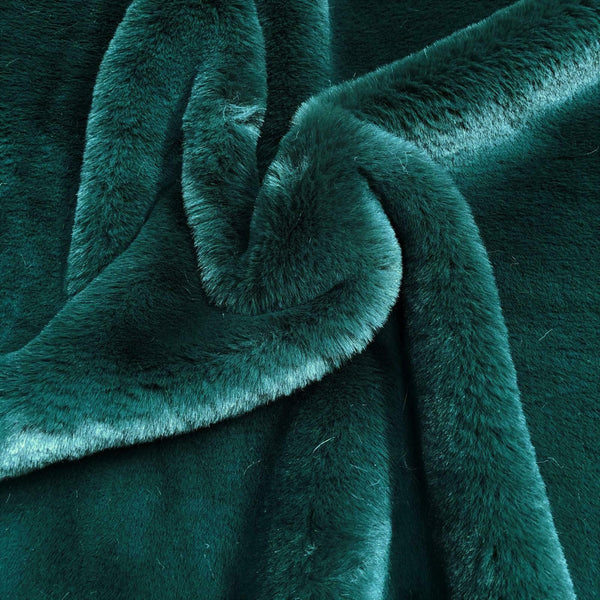 Luxury Faux Fur. Super soft. dark green. Fabric Focus