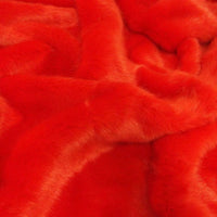 Luxury faux fur in a spicy orange, aptly named Flame. Available in store and online at Fabric Focus.