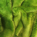 Luxury faux fur in a delicious lime green colour way. Supersoft and perfect for dressmaking and craft projects. Available in store and online at Fabric Focus Edinburgh.