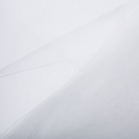 A sheer soft tulle perfect for bridal veiling, wedding/evening dresses, craft and embellishment. Premium quality, this tulle is non-fray for easy use. Super-soft and extra wide in the white colourway - the lightest of the three bridal shades available.  Available to buy in half metre increments at Fabric Focus.